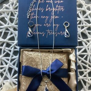 Elegant Blue and Silver Jewelry Set